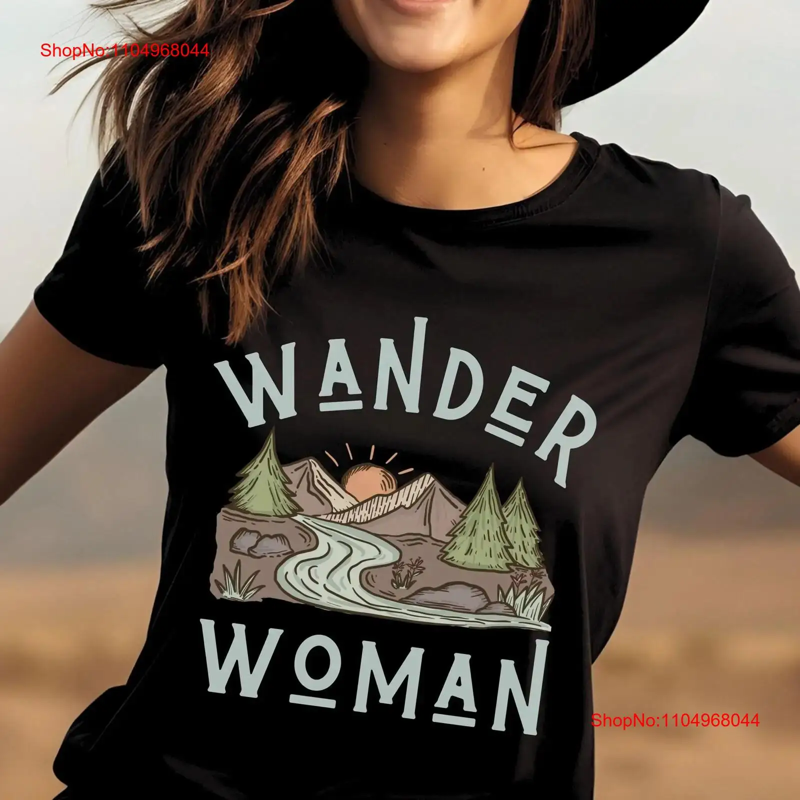 Outdoor Camping Ideas - Wander Woman T Shirt Hiking Mountains