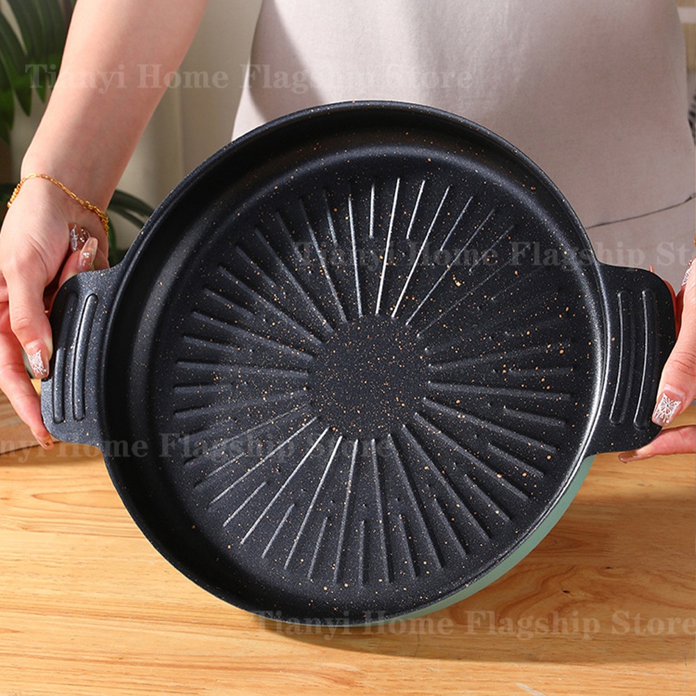 Camp Cooking Set - Grill Pan Round Non-Stick Barbecue Plate
