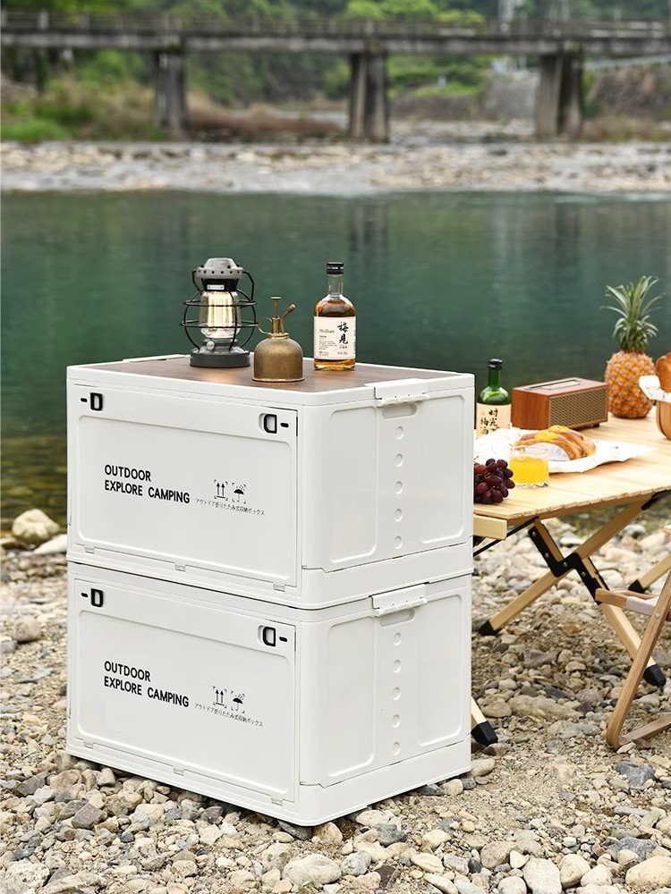 Outdoor Camping Vehicle - Outdoor Storage Box with Wooden Lid
