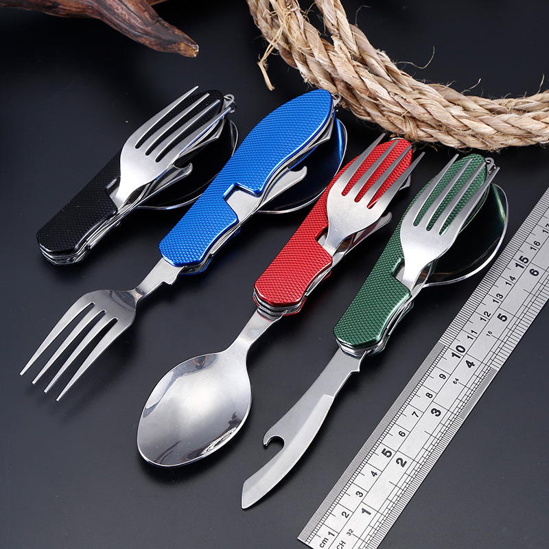 Camp Utensil Set - Stainless Steel cutlery 4 In 1