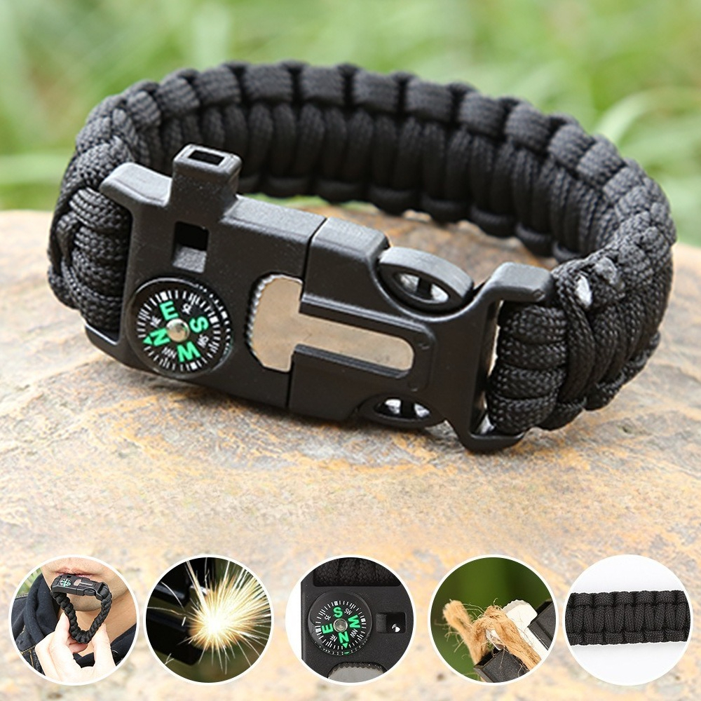 Outdoor Camping Umbrella - Umbrella rope woven five-in-one bracelet compass