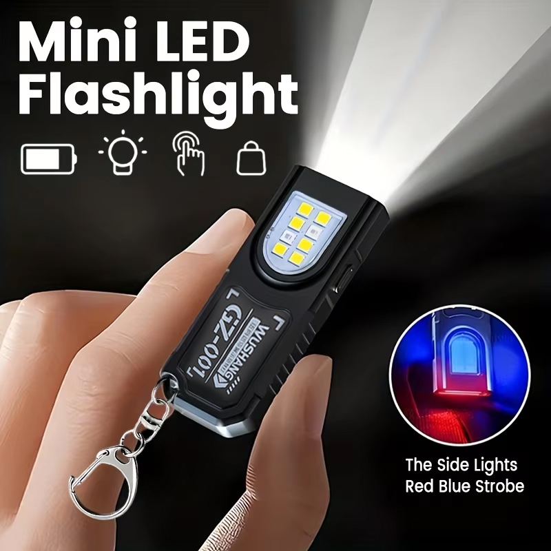 Outdoor Camping Lamp - Multifunctional Keychain Flashlight USB Rechargeable Mini