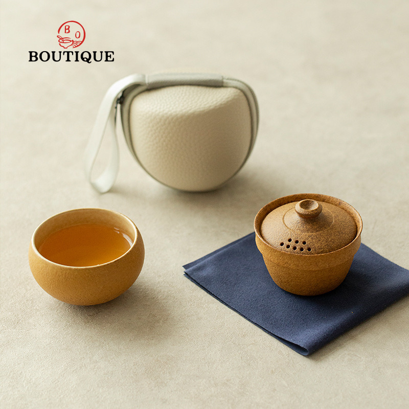 Camp Utensil Set - Coarse Pottery Travel Tea Set Portable