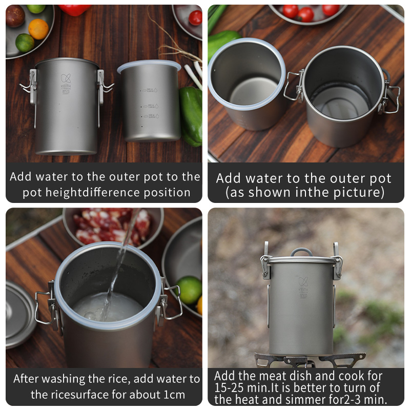 KEITH Pure Titanium Rice Cooke - Camp Cooking Set บทวิจารณ์และราคา