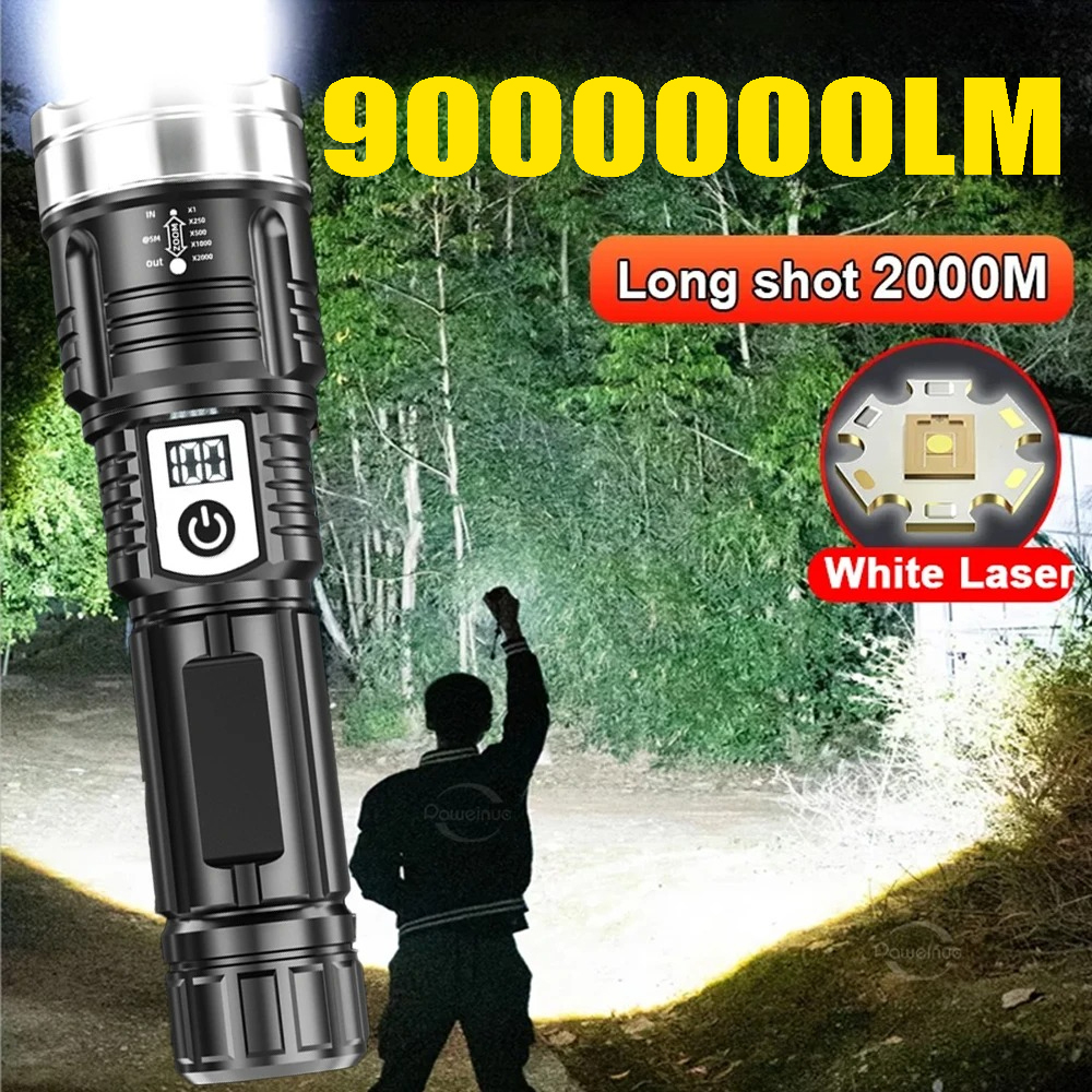 High Power 200000LM LED Flashl - Outdoor Camping Hiking บทวิจารณ์และราคา