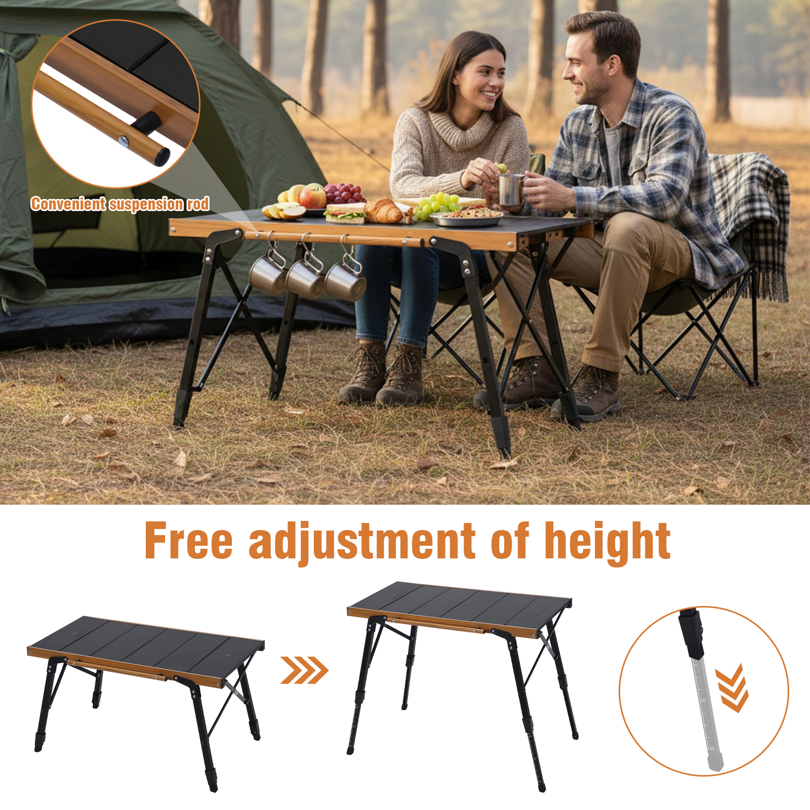 Portable Camping Table with St - Outdoor Camping Table With Storage บทวิจารณ์และราคา