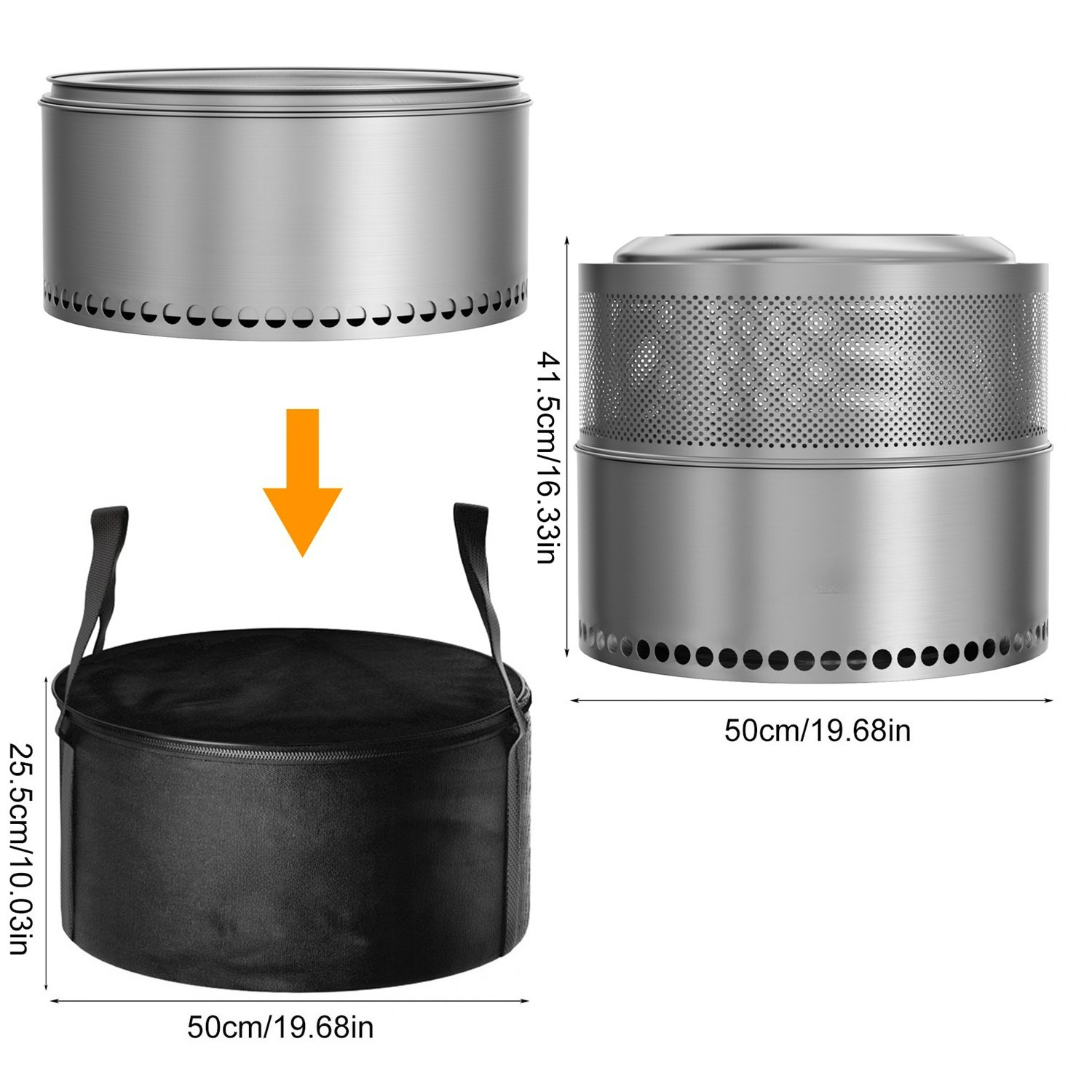 50 CM Smokeless Camping Fire P - Outdoor Camping Fire Pit บทวิจารณ์และราคา