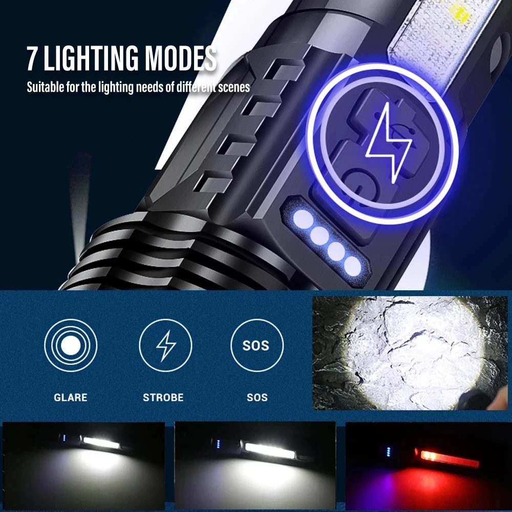Powerful LED Flashlight Rechar - Outdoor Camping Hiking บทวิจารณ์และราคา