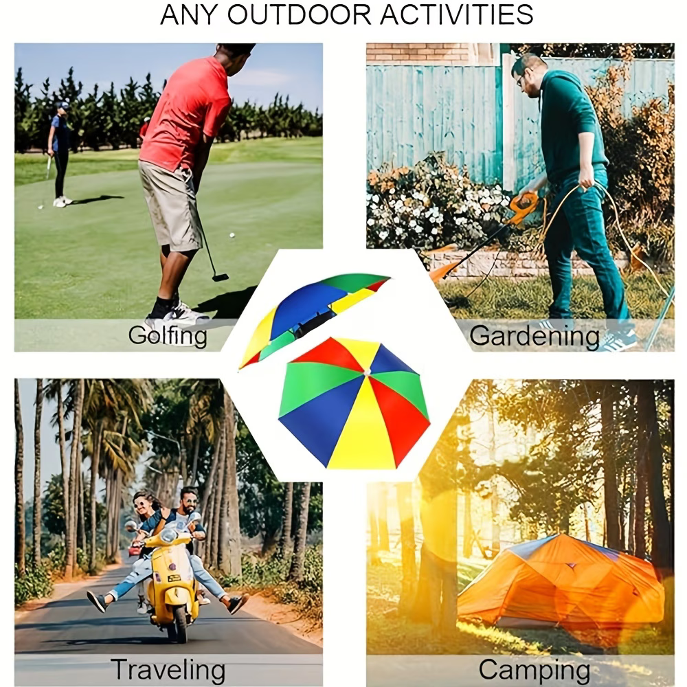Elastic Headband Umbrella Hat, - Outdoor Camping Umbrella บทวิจารณ์และราคา
