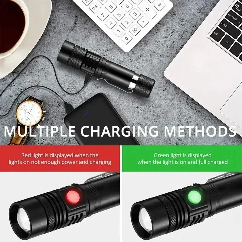 T6 LED Rechargeable Flashlight - Outdoor Camping Hiking บทวิจารณ์และราคา
