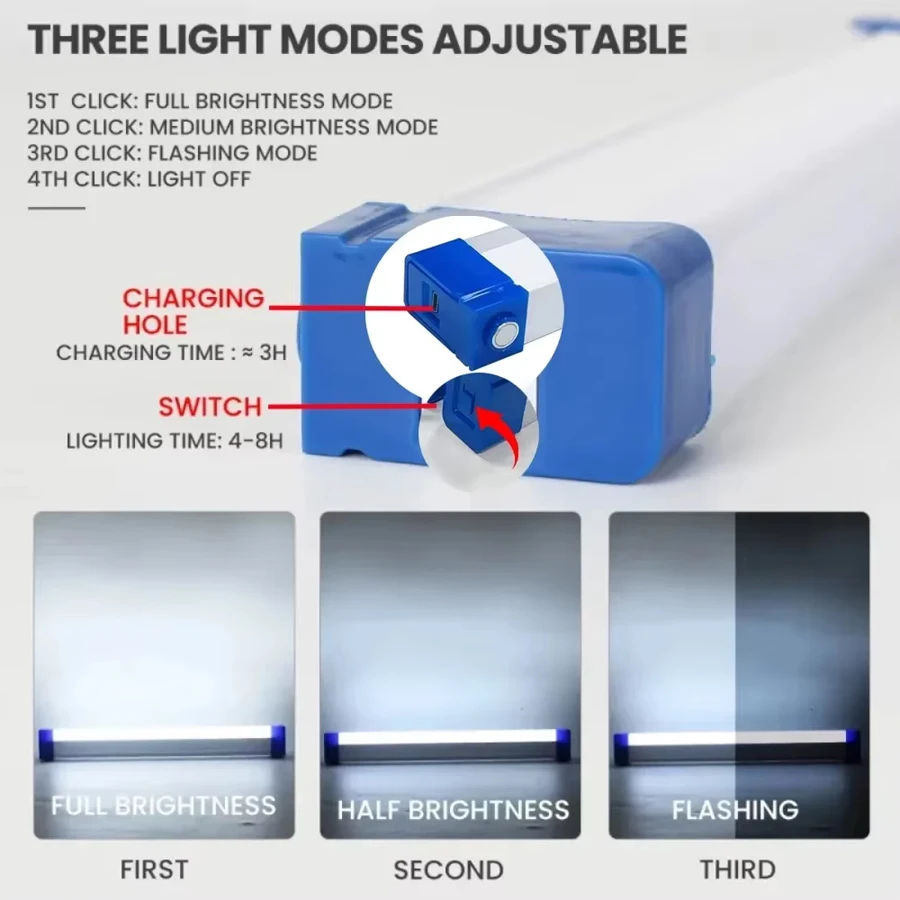 LED Bar light Rechargeable Tub - Outdoor Camping Youtube บทวิจารณ์และราคา