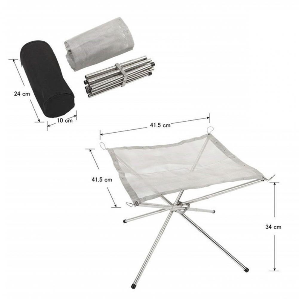 Folding Portable Steel Mesh Ca - Outdoor Camping Fire Pit บทวิจารณ์และราคา