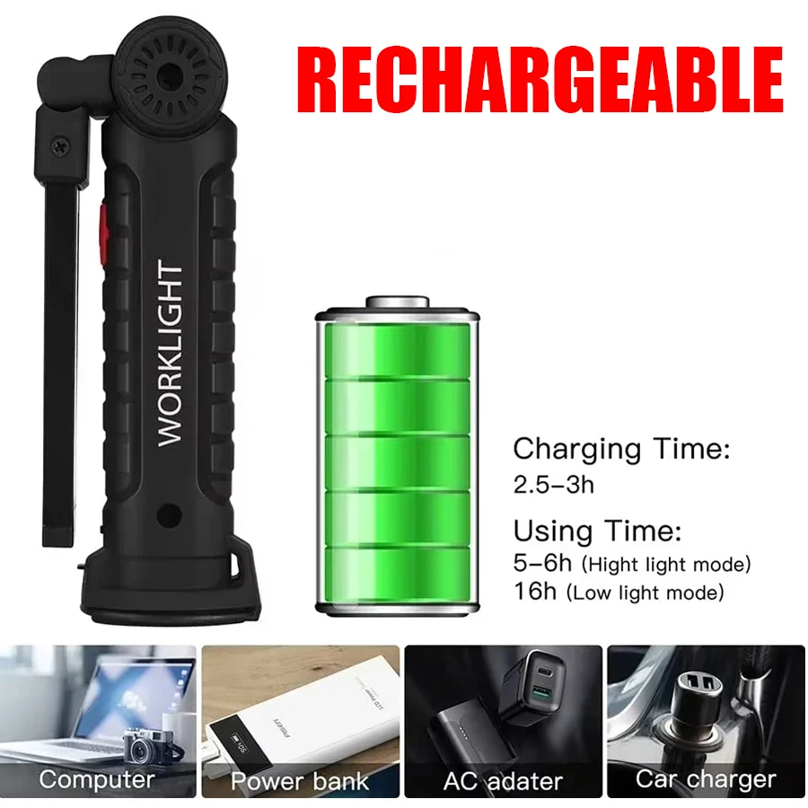 Rechargeable Magnetic Work Lig - Outdoor Camping Lamp บทวิจารณ์และราคา