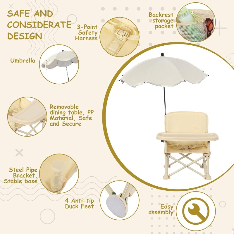 Baby Outdoor Beach Chair with  - Outdoor Camping Umbrella บทวิจารณ์และราคา