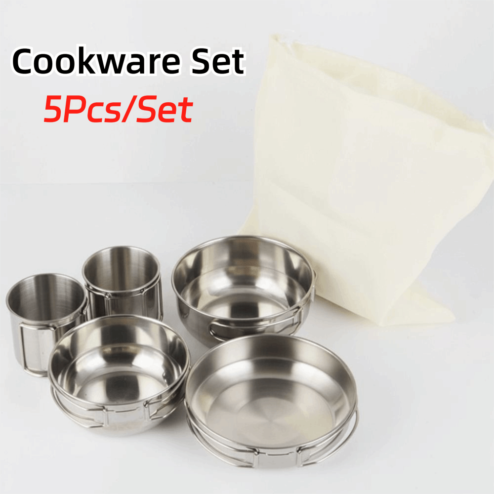 5Pcs 304 Stainless Steel Campi - Camp Cooking Set บทวิจารณ์และราคา