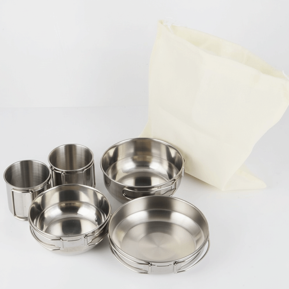 5Pcs 304 Stainless Steel Campi - Camp Cooking Set บทวิจารณ์และราคา