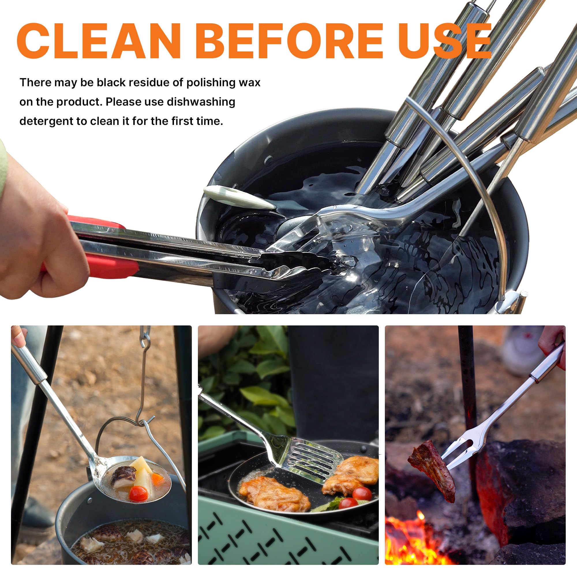 Camping Cooking Utensils Set C - Camp Utensil Set บทวิจารณ์และราคา