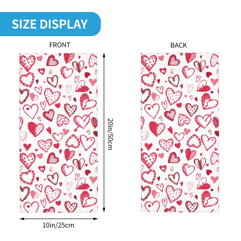 Pink Red Love Hearts Bandana N - Outdoor Camping Youtube บทวิจารณ์และราคา