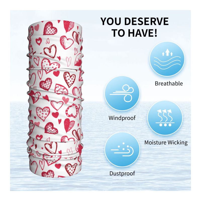Pink Red Love Hearts Bandana N - Outdoor Camping Youtube บทวิจารณ์และราคา