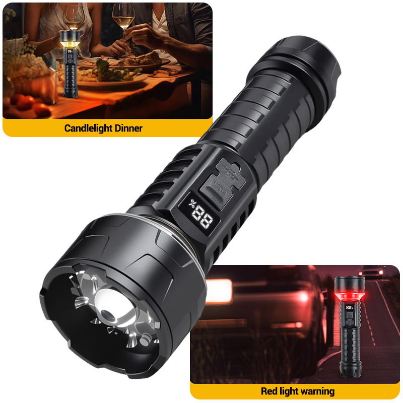 COB LED Flashlight Rechargeabl - Outdoor Camping Hiking บทวิจารณ์และราคา