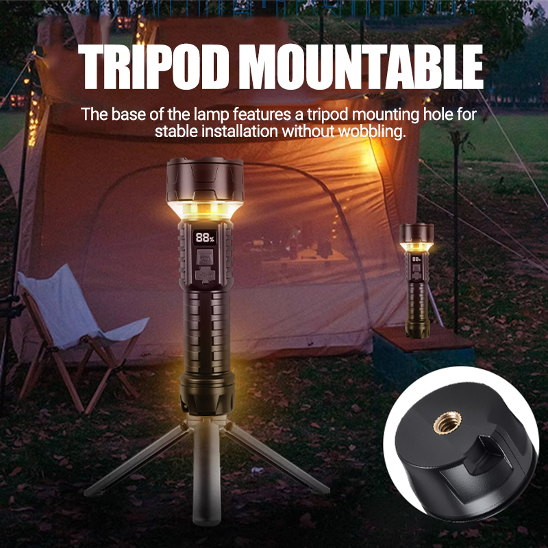 COB LED Flashlight Rechargeabl - Outdoor Camping Hiking บทวิจารณ์และราคา