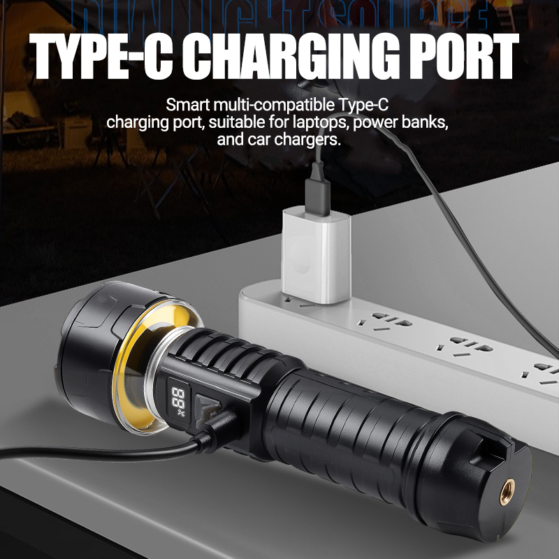 COB LED Flashlight Rechargeabl - Outdoor Camping Hiking บทวิจารณ์และราคา
