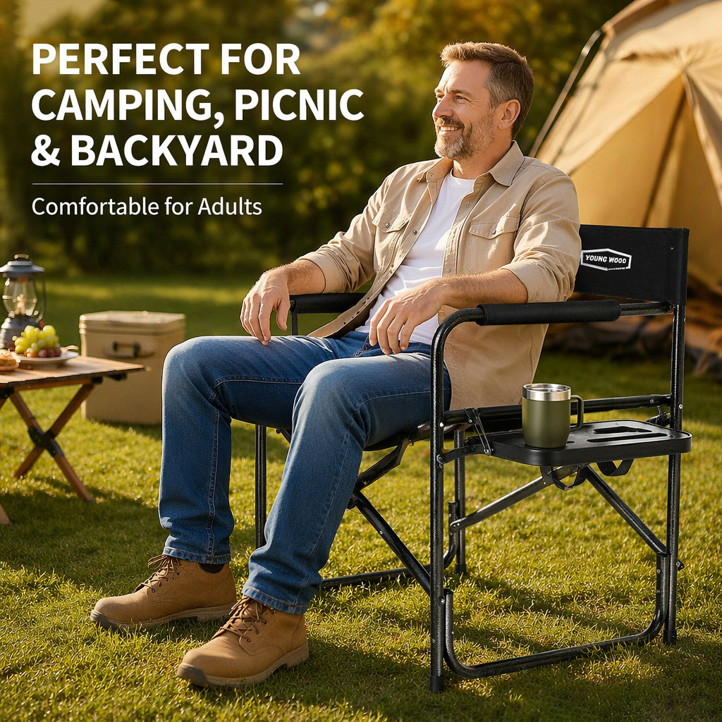 2PCS Portable Outdoor Chair wi - Outdoor Camping Table With Storage บทวิจารณ์และราคา