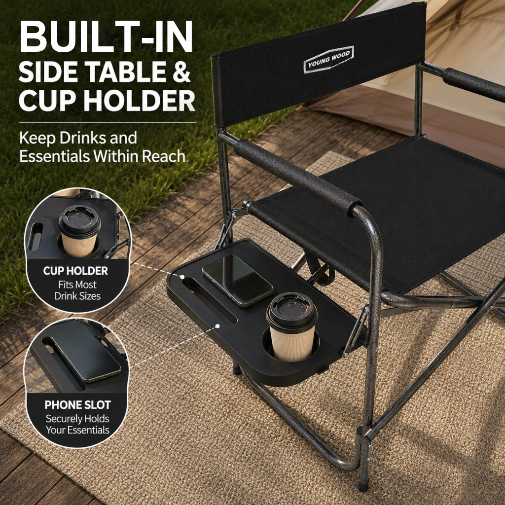 2PCS Portable Outdoor Chair wi - Outdoor Camping Table With Storage บทวิจารณ์และราคา
