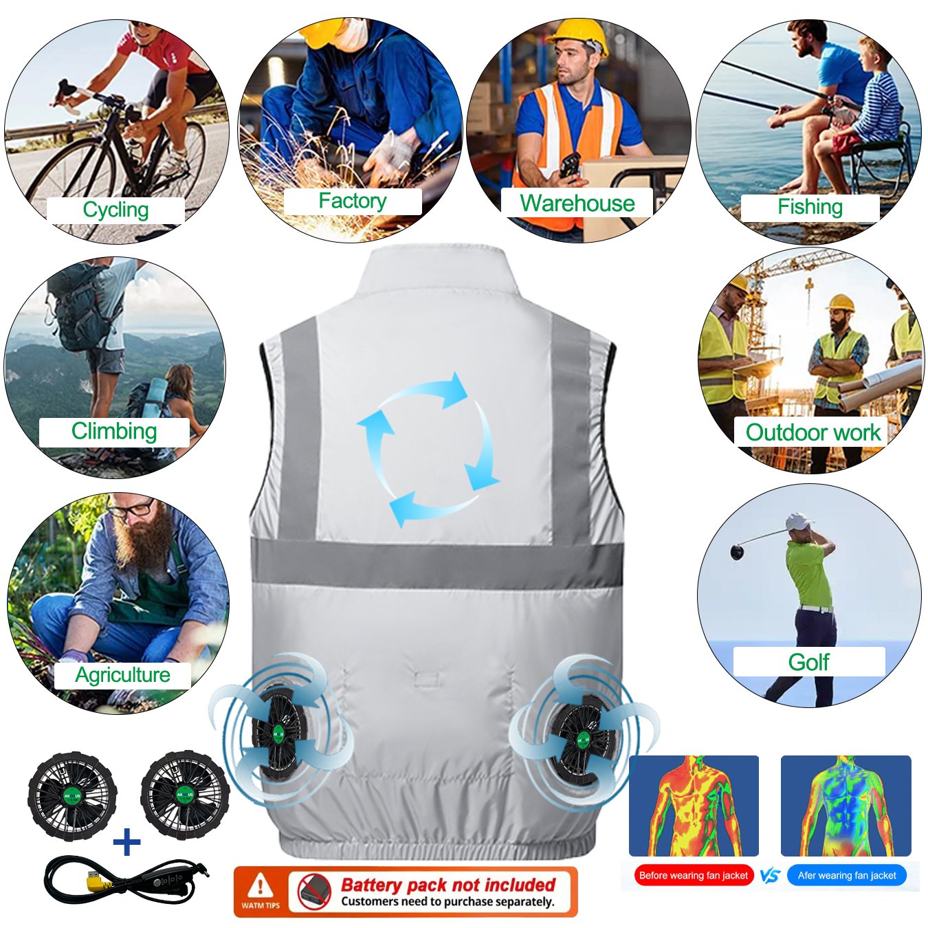 12V/5V USB Sleeveless Breathab - Outdoor Camping Air Conditioner บทวิจารณ์และราคา