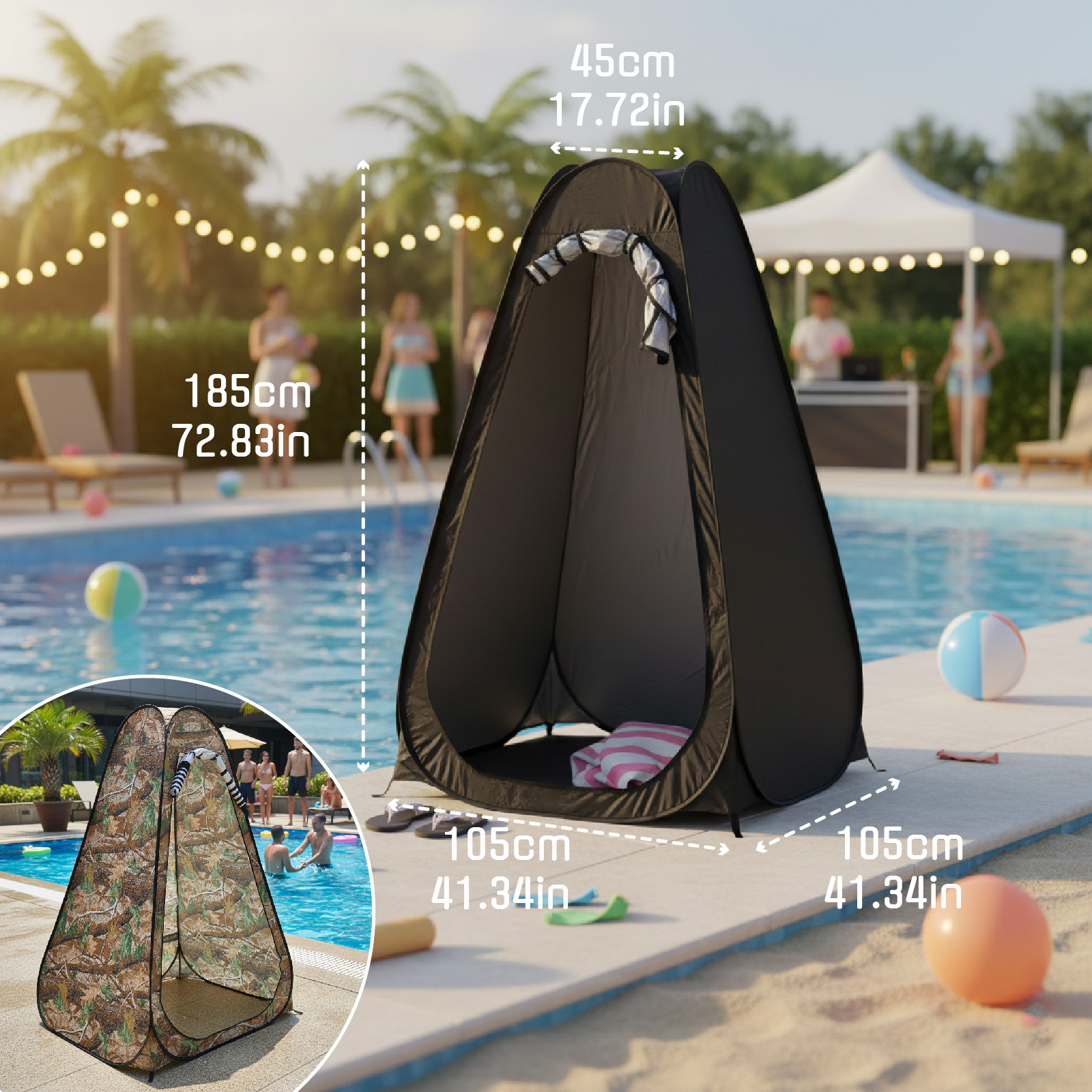 Portable Pop-Up Privacy Tent f - Outdoor Camping Gazebo บทวิจารณ์และราคา