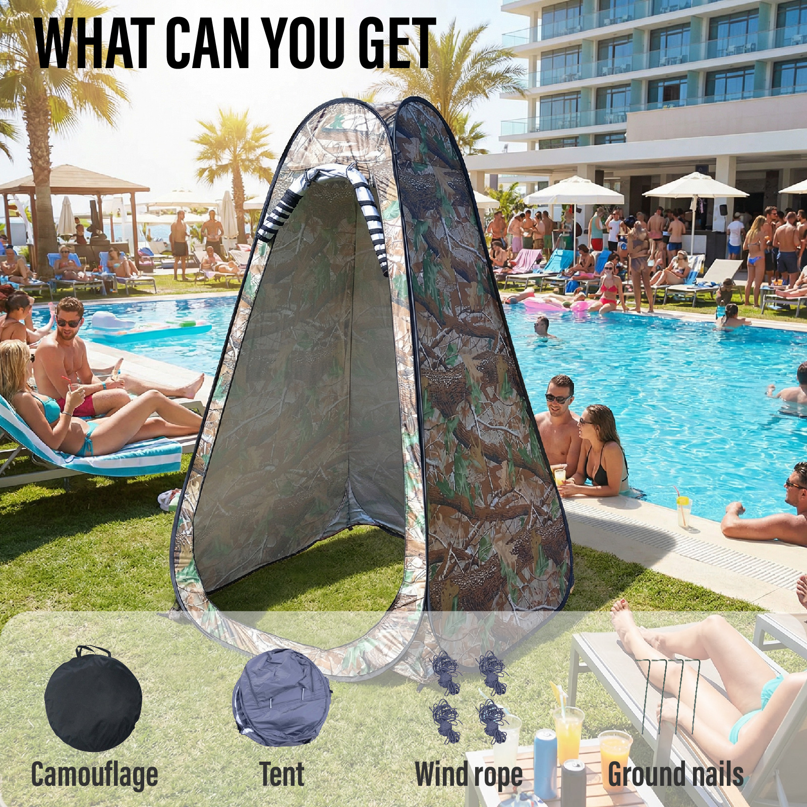 Portable Pop-Up Privacy Tent f - Outdoor Camping Gazebo บทวิจารณ์และราคา