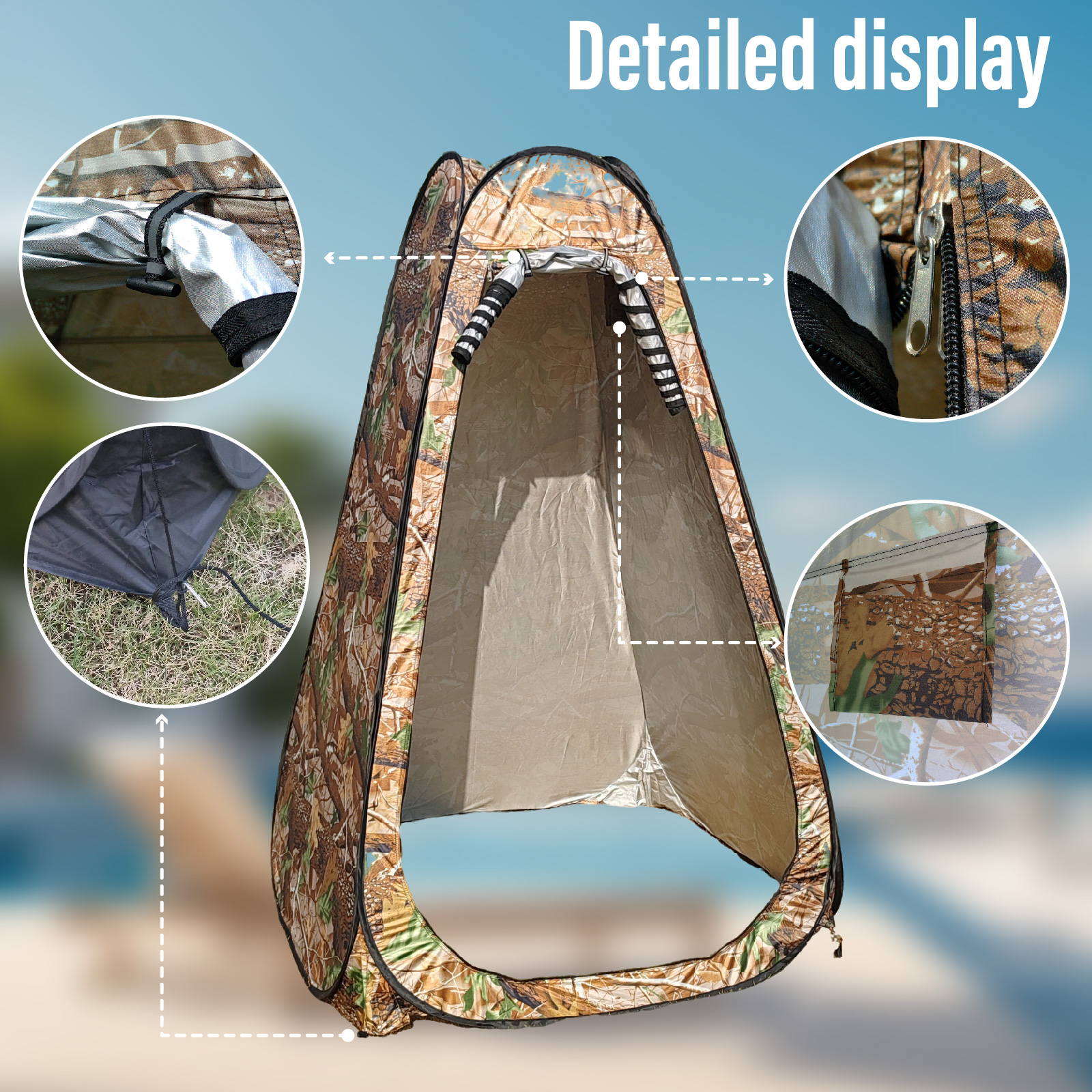 Portable Pop-Up Privacy Tent f - Outdoor Camping Gazebo บทวิจารณ์และราคา