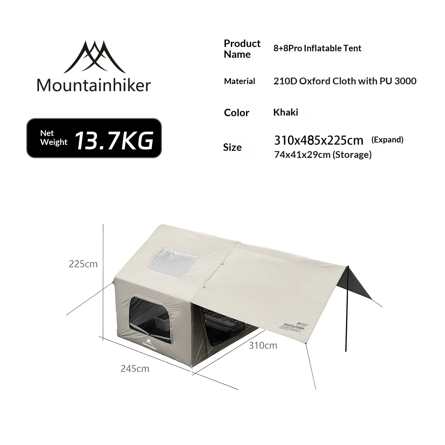 8+8㎡ MOUNTAINHIKER Inflatable  - Outdoor Camping Gazebo บทวิจารณ์และราคา