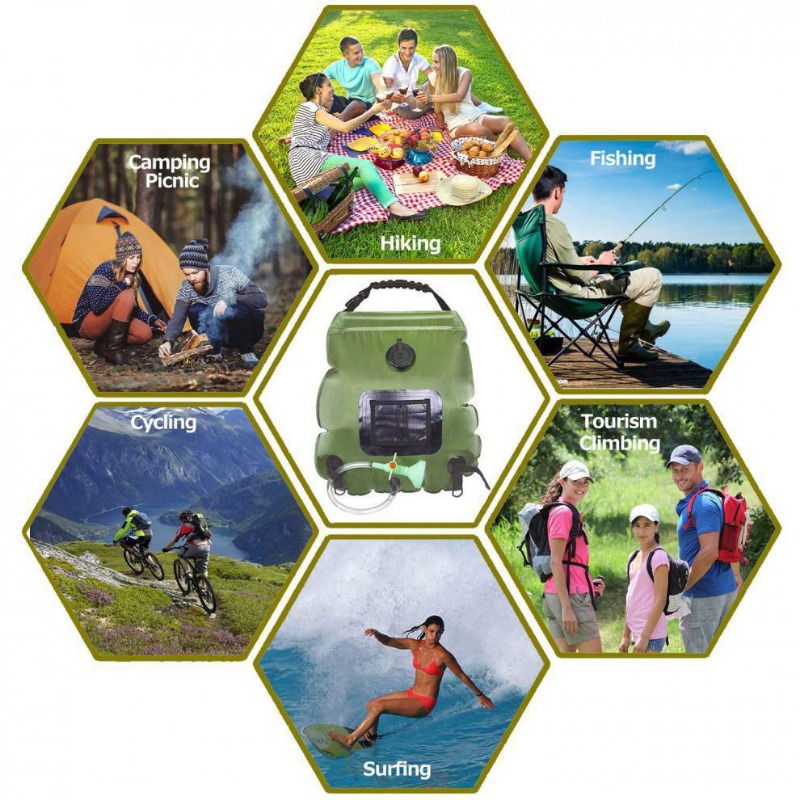 Solar Shower Bag 20L Outdoor S - Outdoor Camping Hot Water Shower บทวิจารณ์และราคา