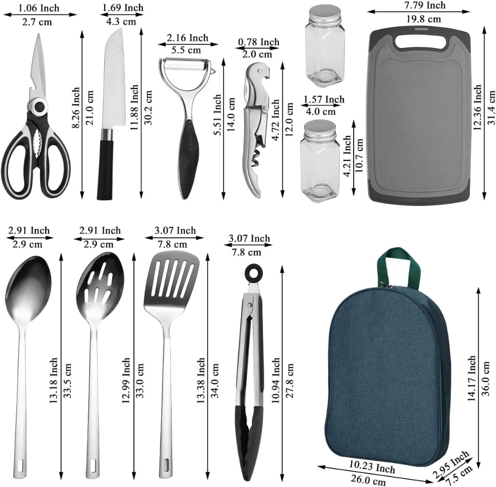 Camping Cooking Utensil Set 10 - Camp Utensil Set บทวิจารณ์และราคา