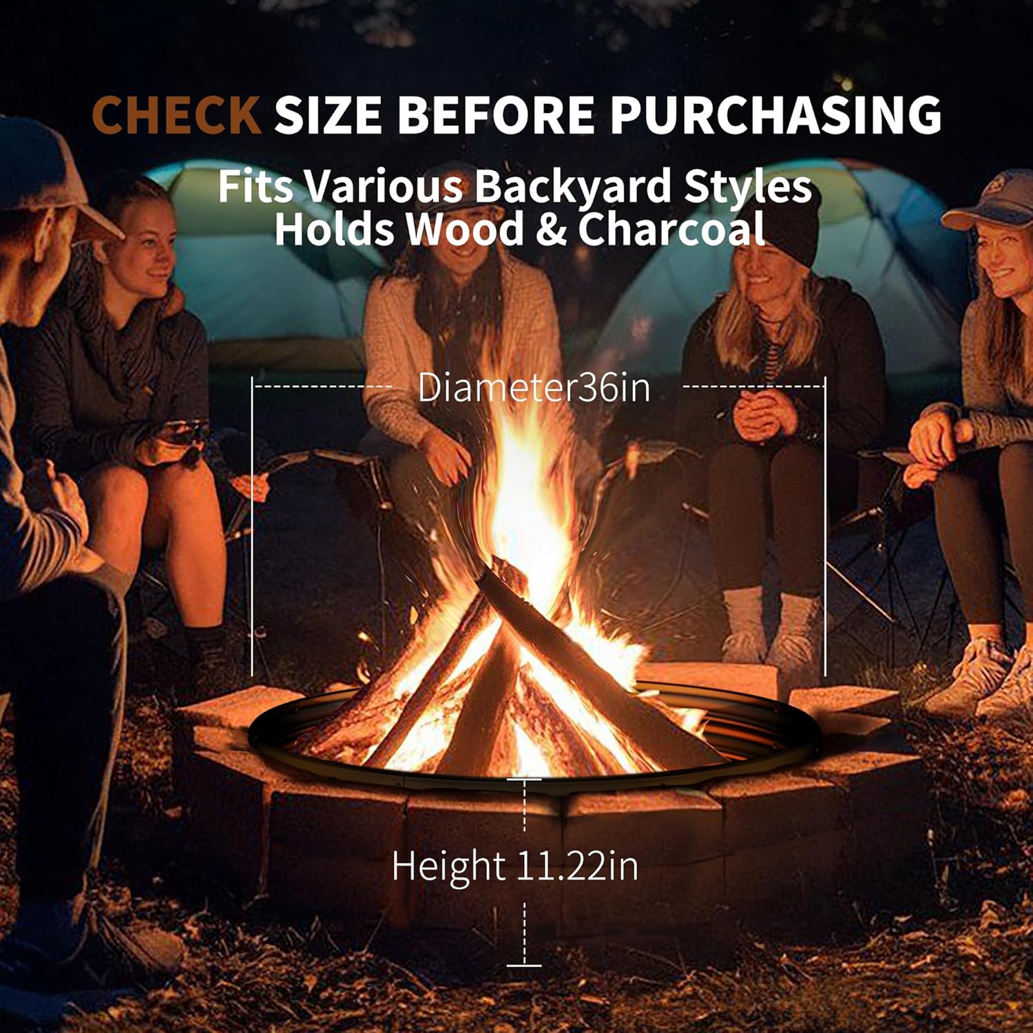 36 Inch Heavy Duty Fire Pit Ri - Outdoor Camping Fire Pit บทวิจารณ์และราคา