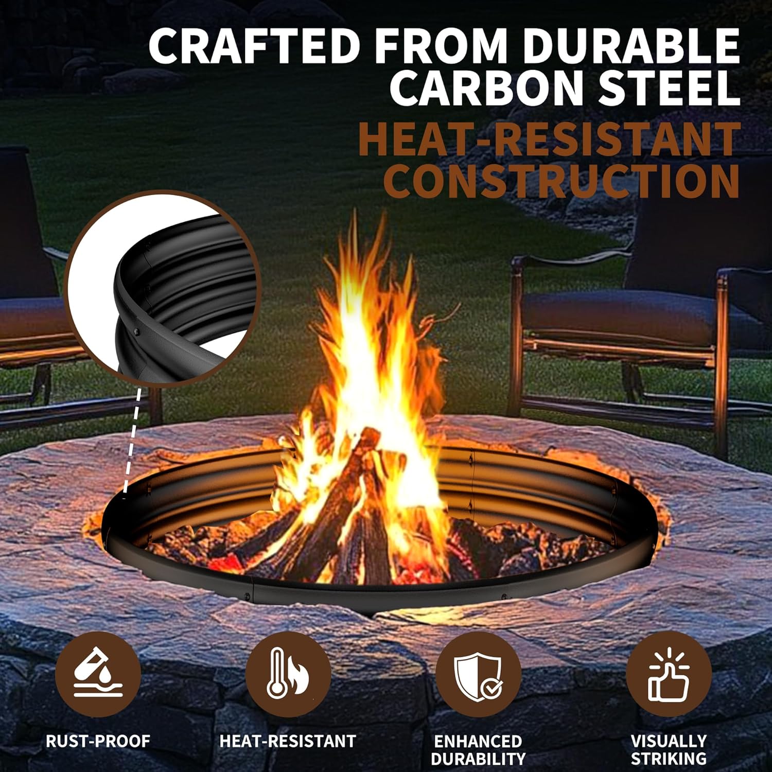 36 Inch Heavy Duty Fire Pit Ri - Outdoor Camping Fire Pit บทวิจารณ์และราคา