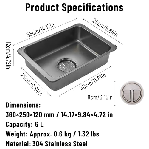 304 Stainless Steel Mini Sink  - Outdoor Camp บทวิจารณ์และราคา