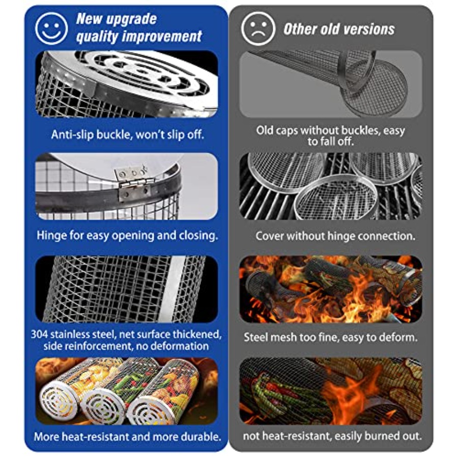 Outdoor Grilling Baskets Grill - Camp Utensil Set บทวิจารณ์และราคา