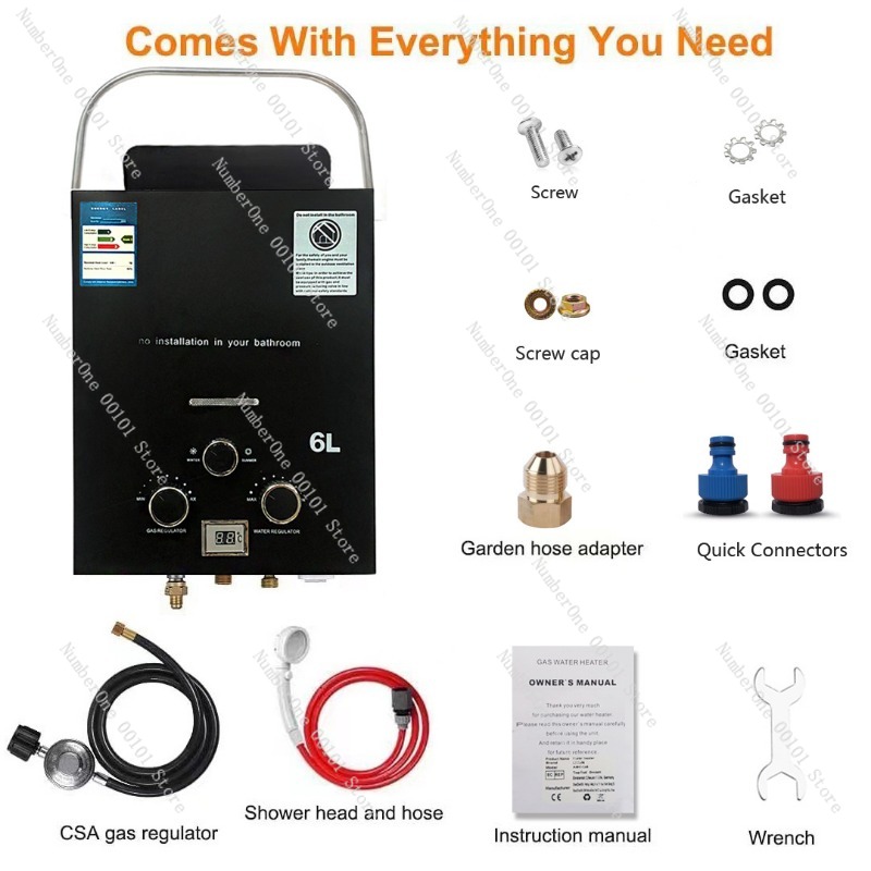 Propane LPG  Gas Tankless Wate - Outdoor Camping Hot Water Shower บทวิจารณ์และราคา