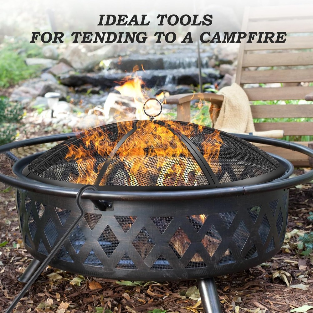 27 Inch Fire Pit Spark Screen  - Outdoor Camping Fire Pit บทวิจารณ์และราคา