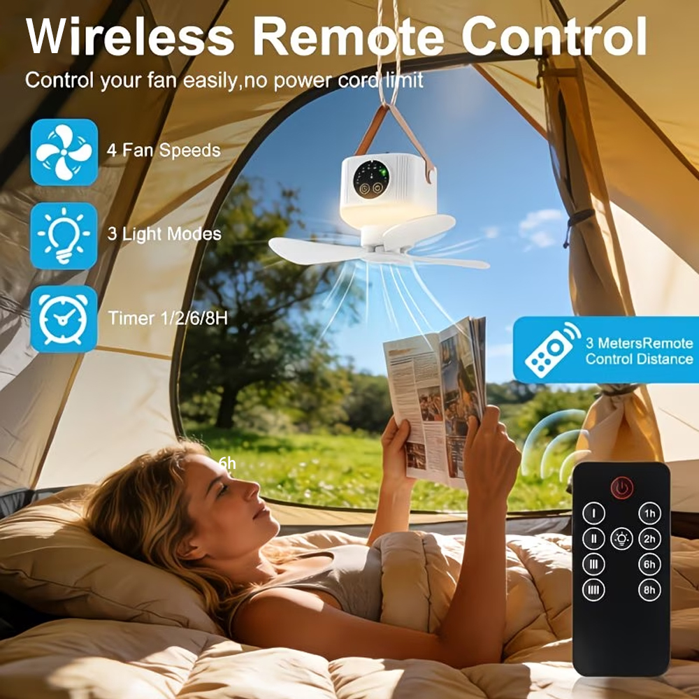 Portable Ceiling Fan with Ligh - Outdoor Camping Gazebo บทวิจารณ์และราคา