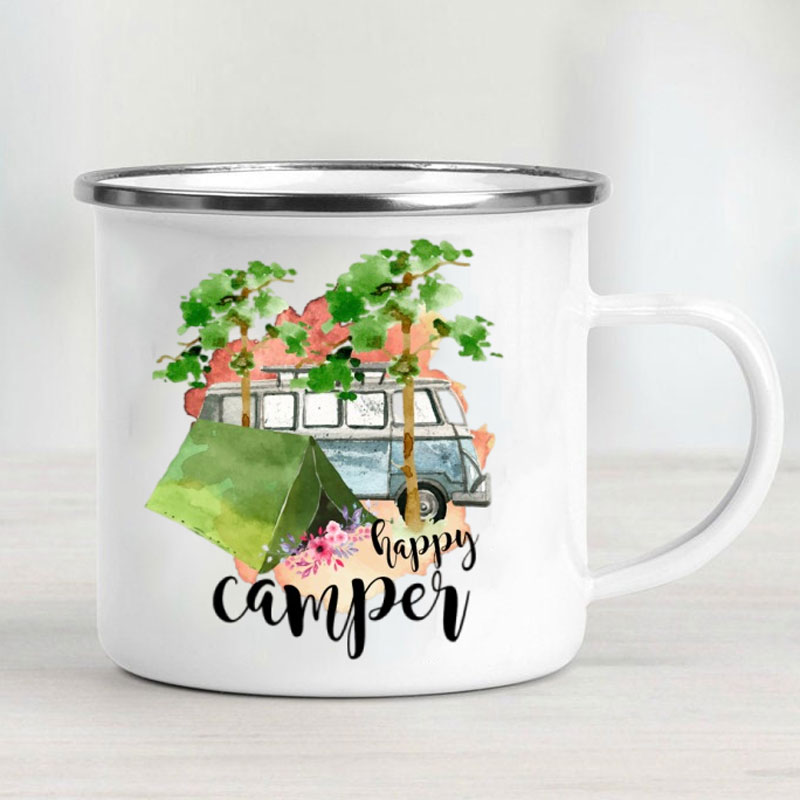 Camping Car Enamel Mug Adventu - Outdoor Camping Ideas บทวิจารณ์และราคา