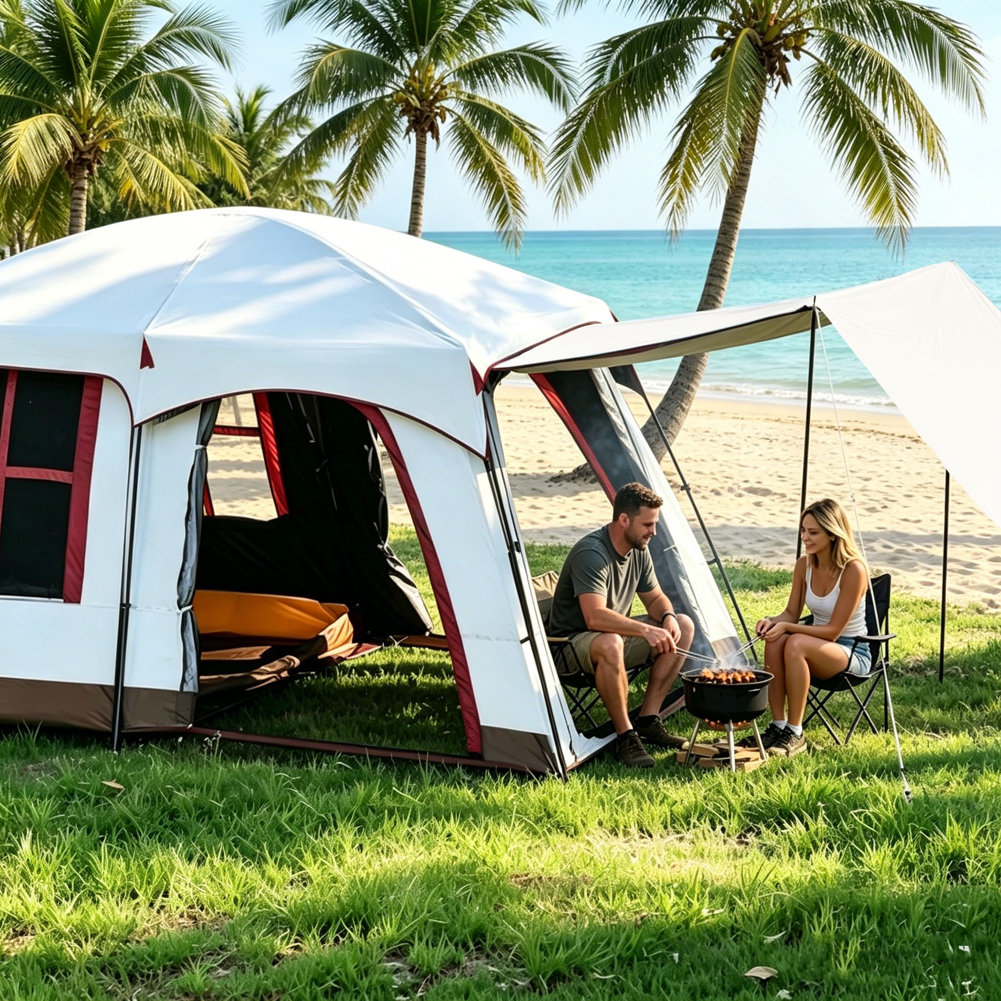 Multifunctional SUV Rear Tent  - Outdoor Camping Car Tail Tent บทวิจารณ์และราคา