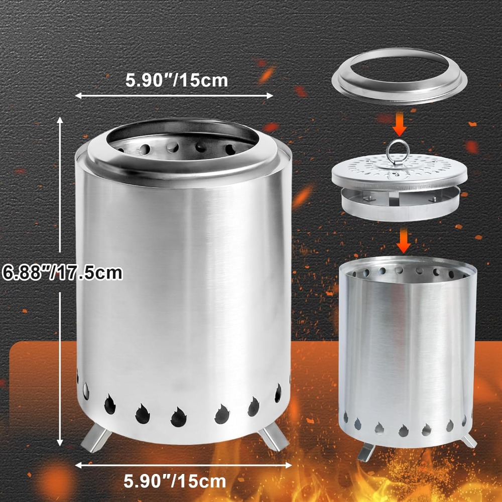 7 Inch Tabletop Fire Pit Outdo - Outdoor Camping Fire Pit บทวิจารณ์และราคา