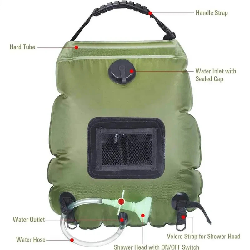 20L Solar Heating Camping Show - Outdoor Camping Hot Water Shower บทวิจารณ์และราคา
