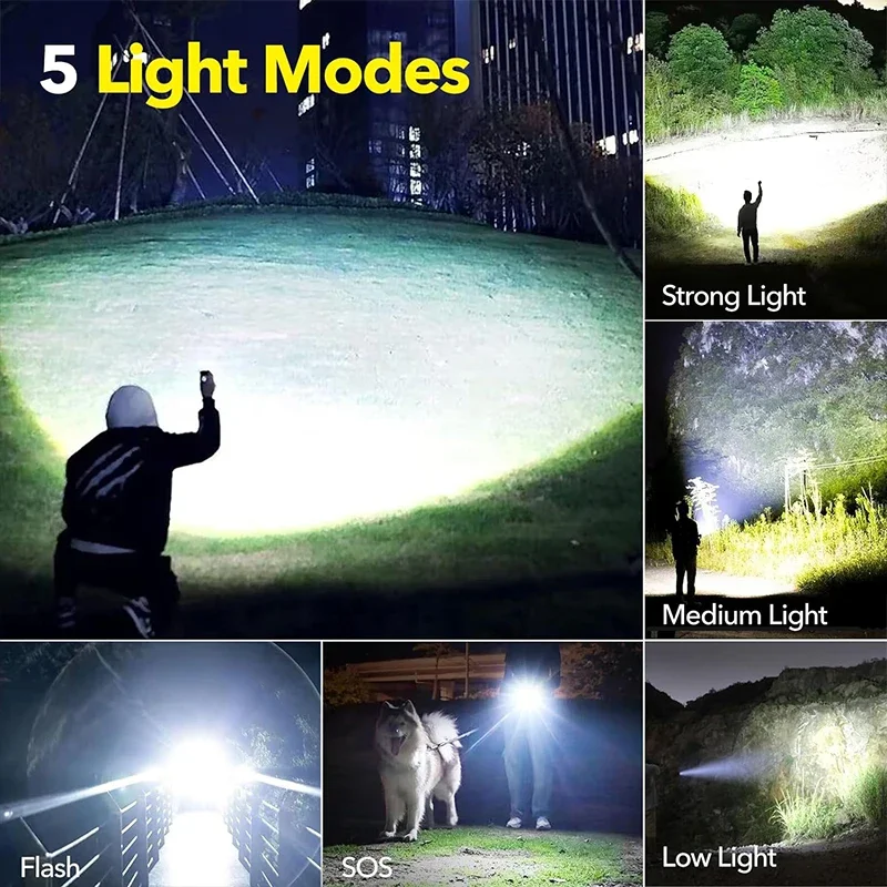 High Power LED Flashlight Rech - Outdoor Camping Lamp บทวิจารณ์และราคา