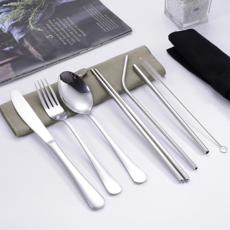 8Pcs/Set Tableware Travel Cutl - Camp Utensil Set บทวิจารณ์และราคา
