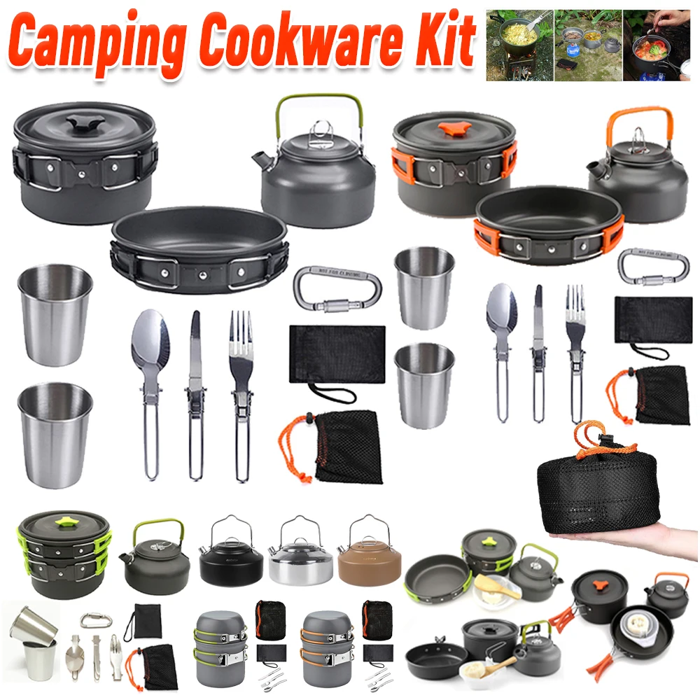 Camping Cookware Kit Kettle Po - Camp Utensil Set บทวิจารณ์และราคา