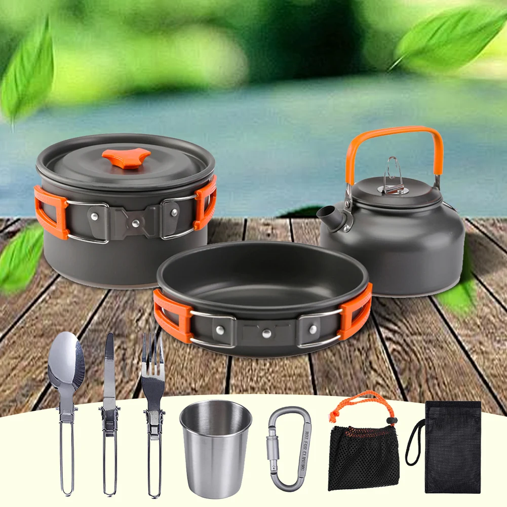 Camping Cookware Kit Kettle Po - Camp Utensil Set บทวิจารณ์และราคา